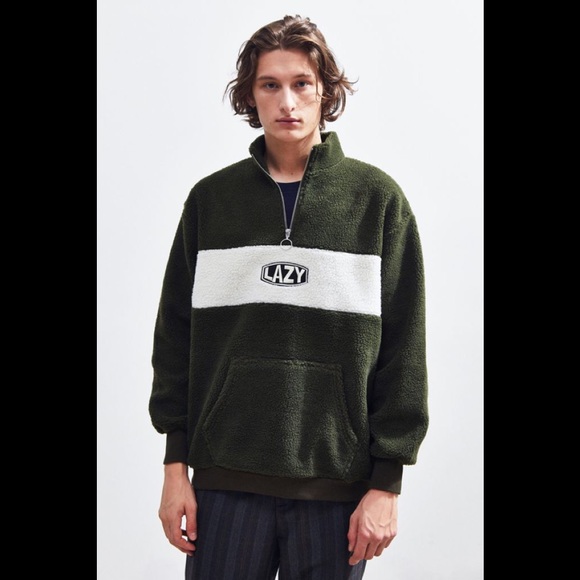 lazy oaf polar fleece zip sweat